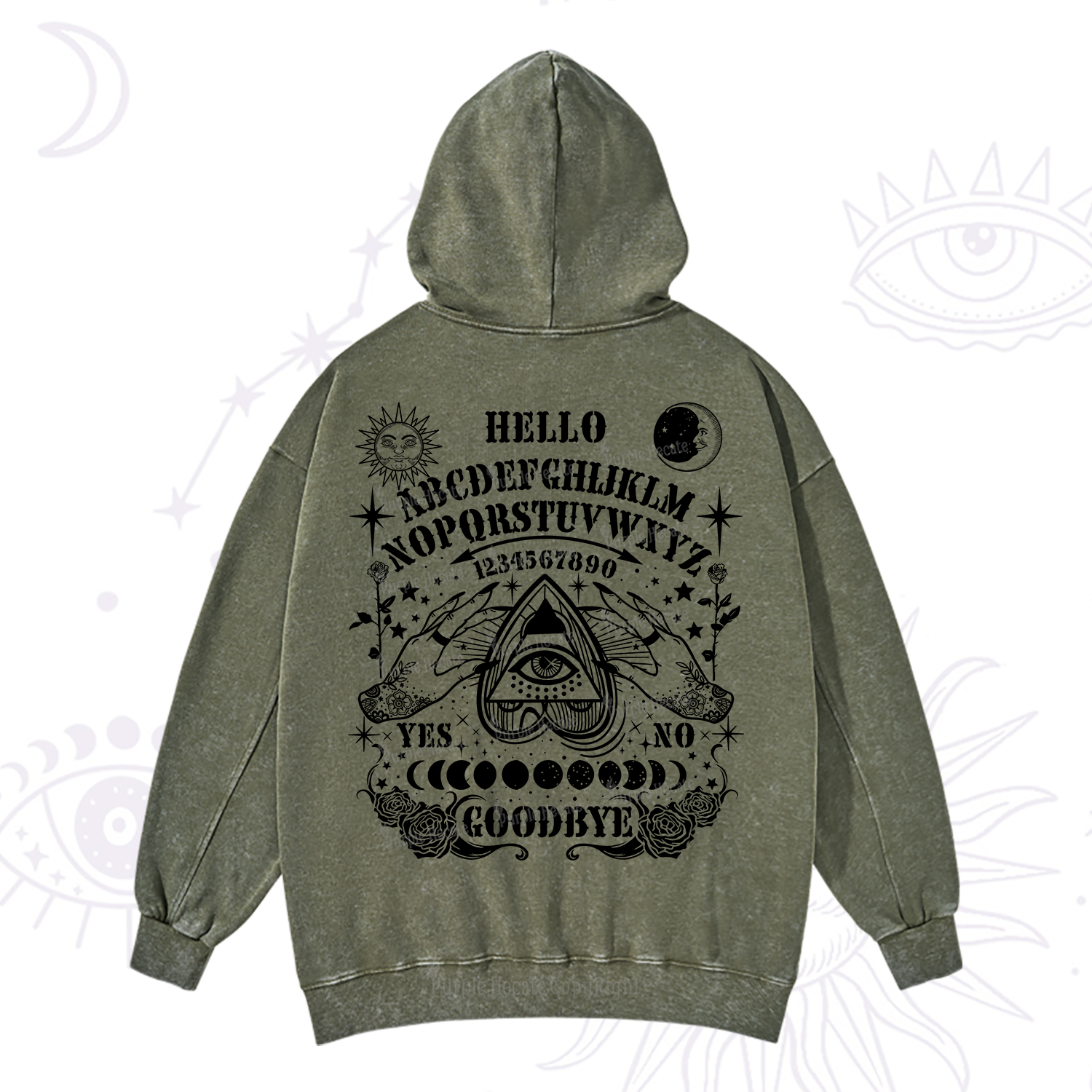 Purplehecate Hello Goodbye Washed Hoodie