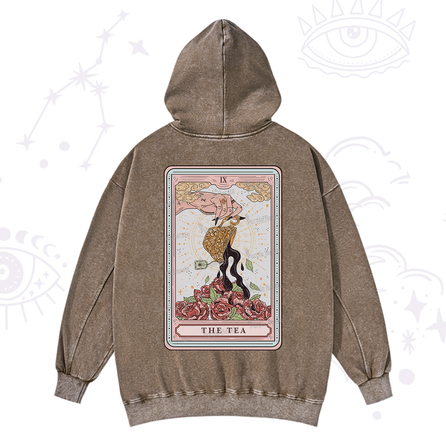 Purplehecate The Tea Food Tarot Washed Hoodie