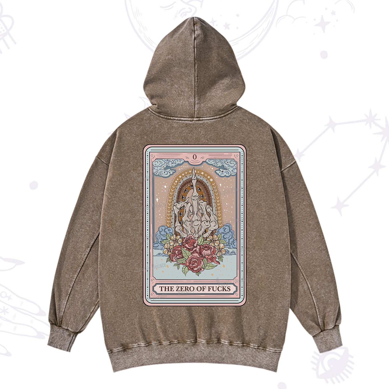 Purplehecate The Zero Of Fucks Tarot Washed Hoodie