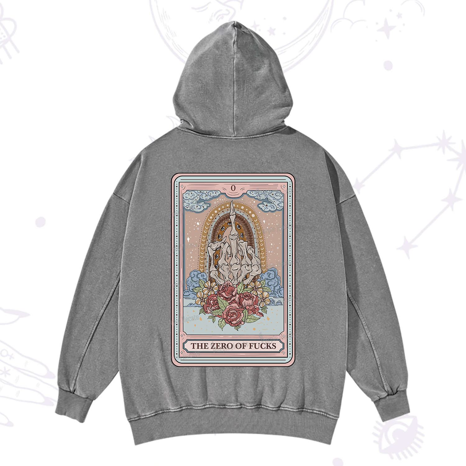 Purplehecate The Zero Of Fucks Tarot Washed Hoodie