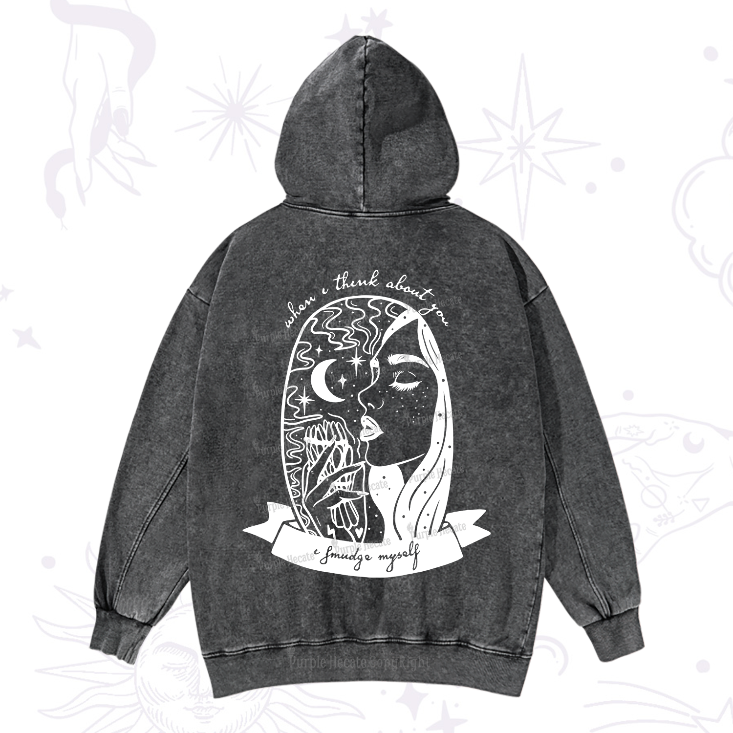 Purplehecate When I Think About You I Smudge Myself Washed Hoodie