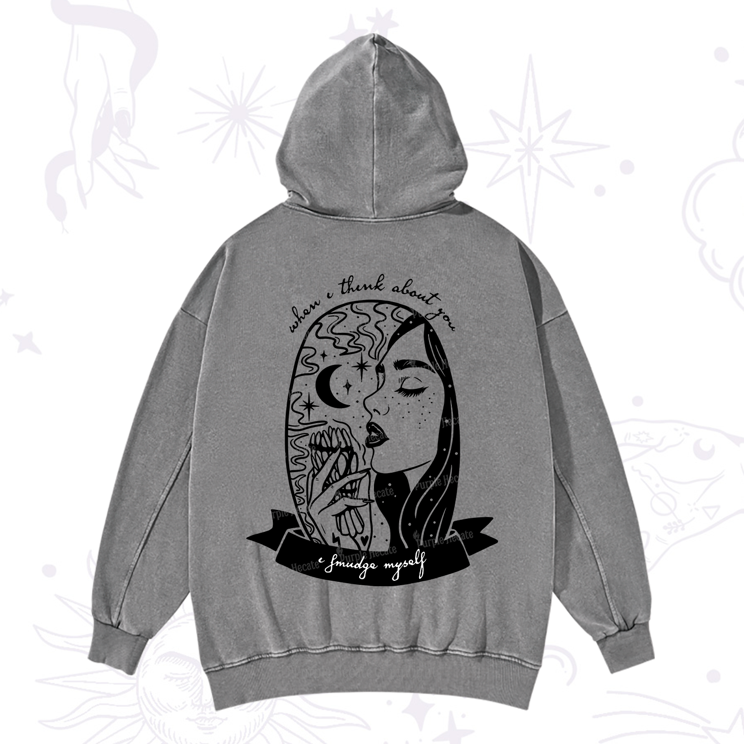 Purplehecate When I Think About You I Smudge Myself Washed Hoodie