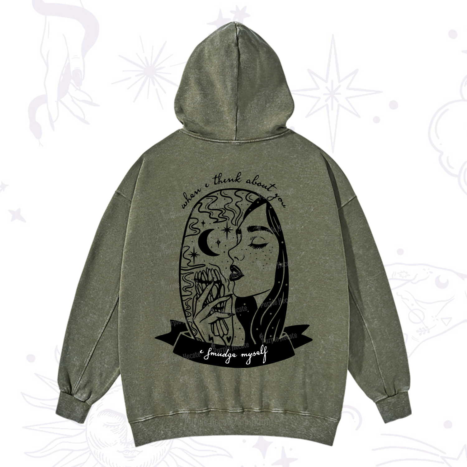 Purplehecate When I Think About You I Smudge Myself Washed Hoodie