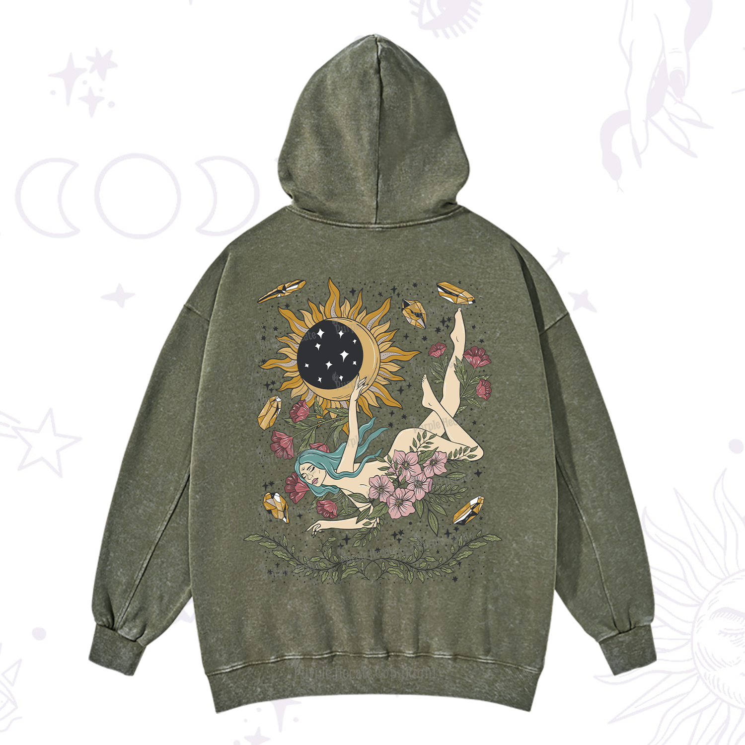 Purplehecate My Girl Your Day Will Come Washed Hoodie