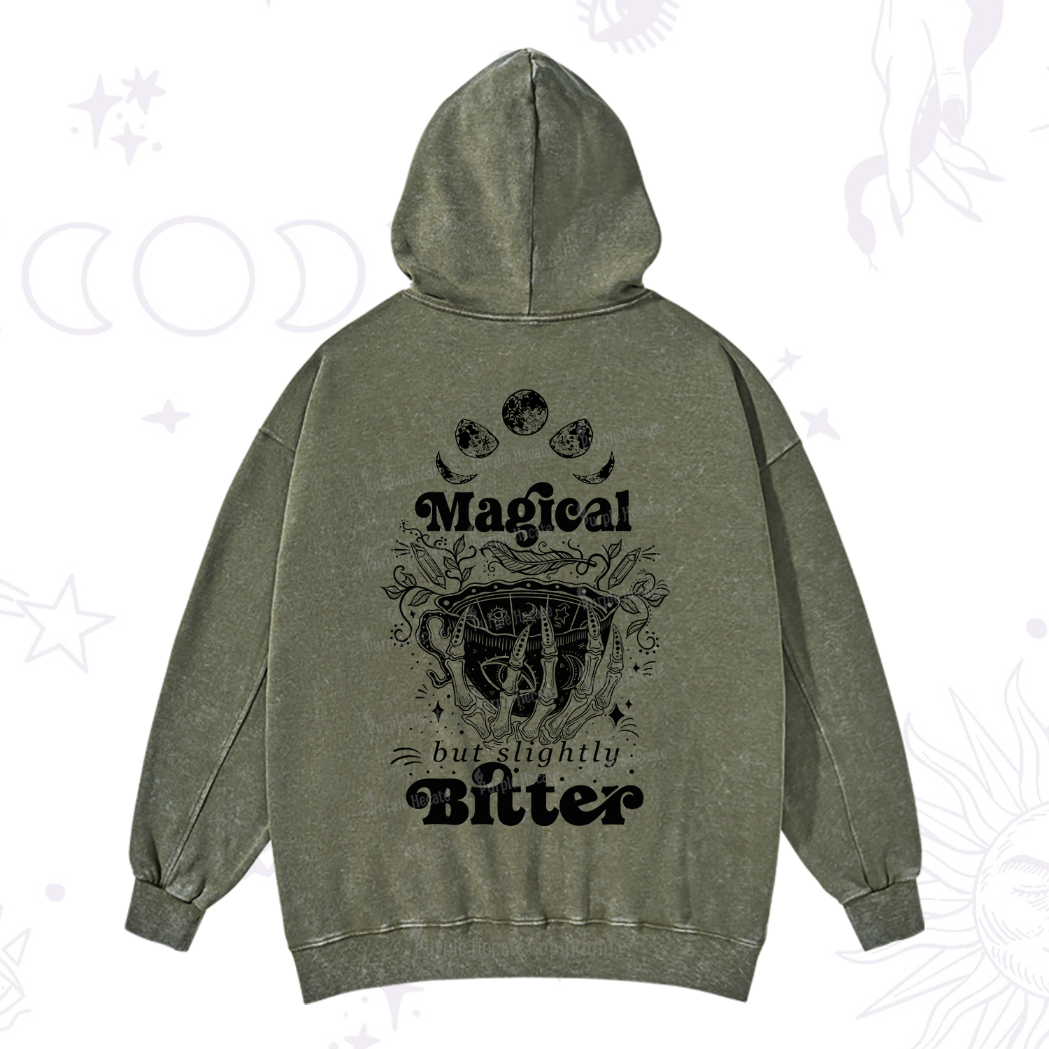 Purplehecate Magical But Slightly Bitter Washed Hoodie