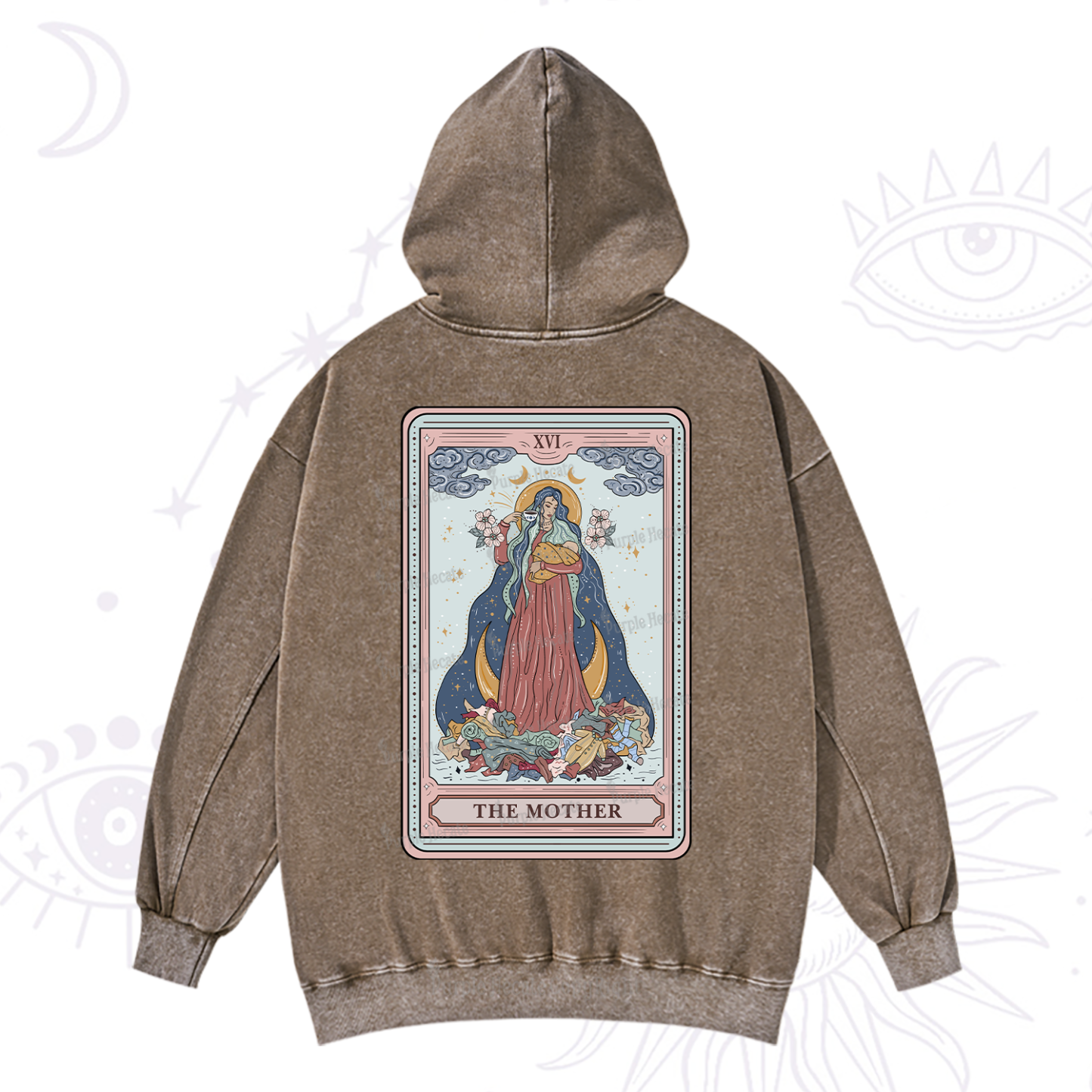 Purplehecate The Mother Tarot Washed Hoodie