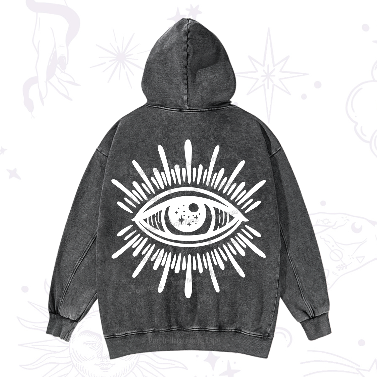 Purplehecate Evil Eye Washed Hoodie
