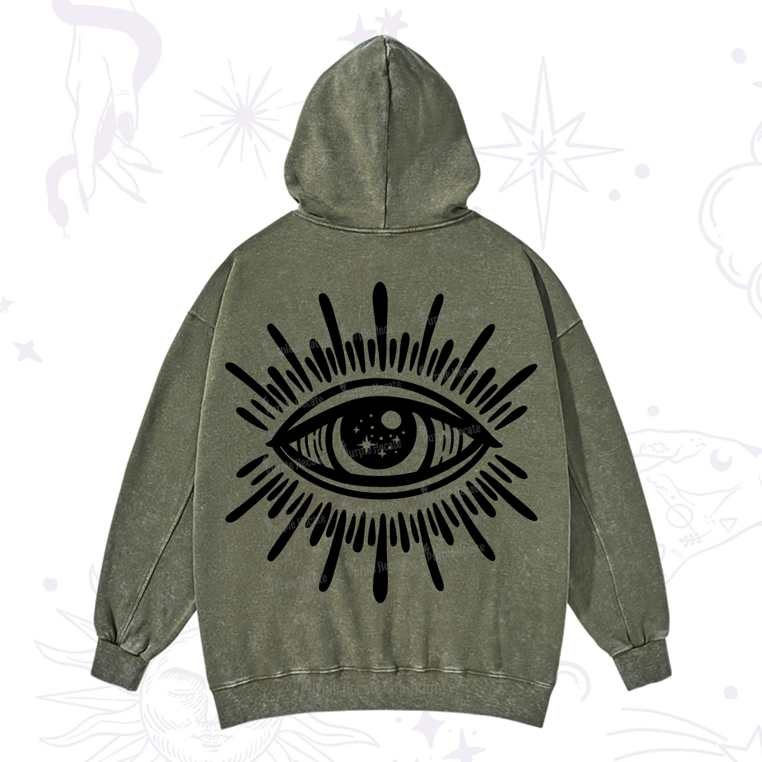Purplehecate Evil Eye Washed Hoodie