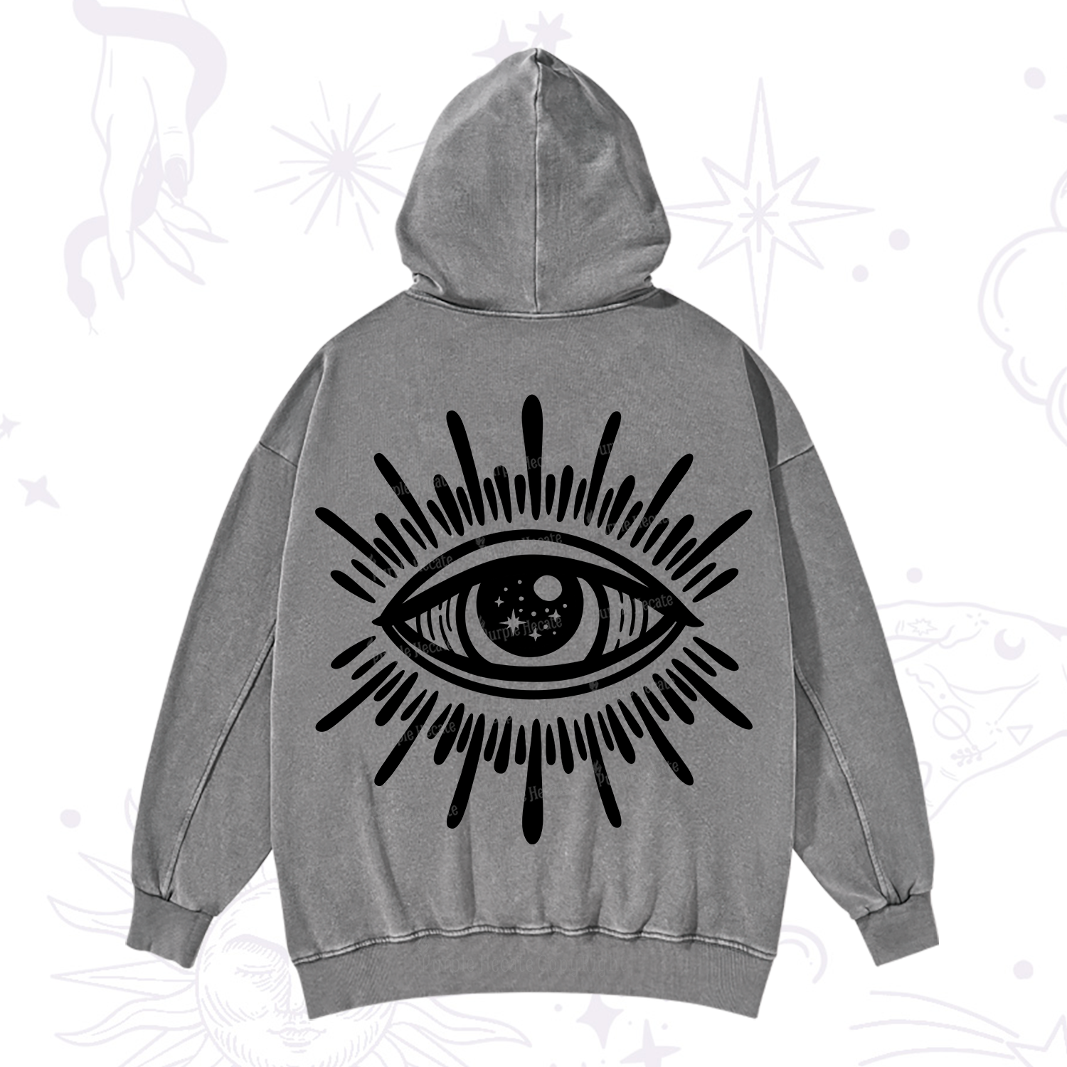 Purplehecate Evil Eye Washed Hoodie