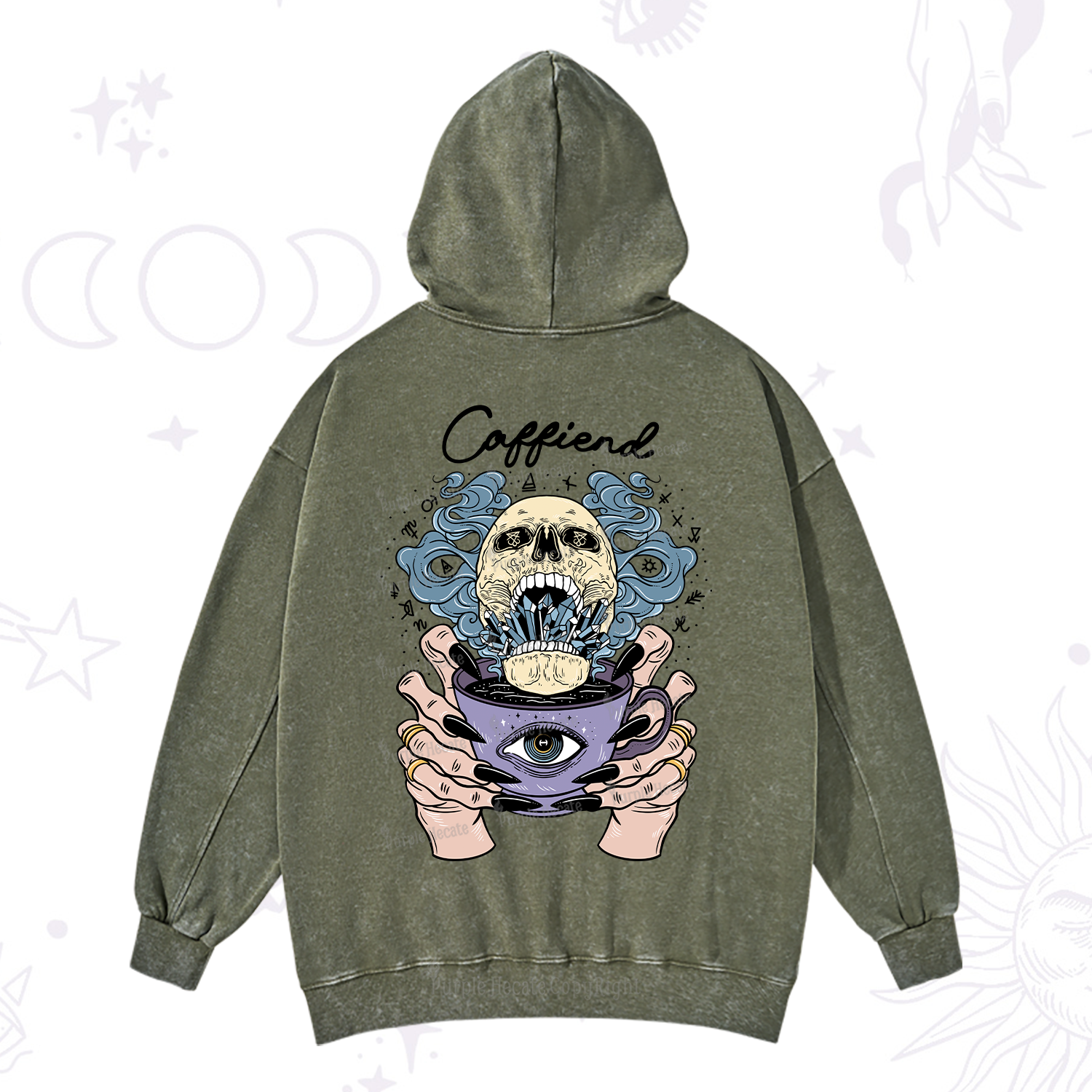 Purplehecate Caffiend Washed Hoodie