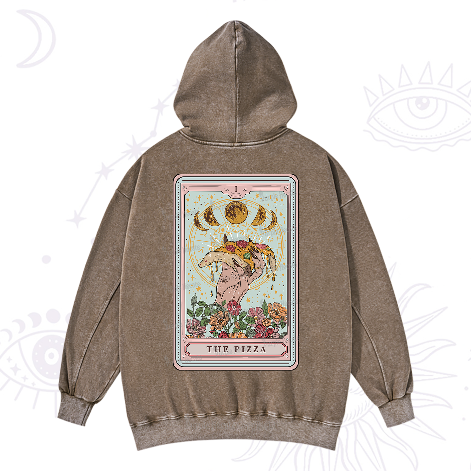 Purplehecate The Pizza Tarot Washed Hoodie