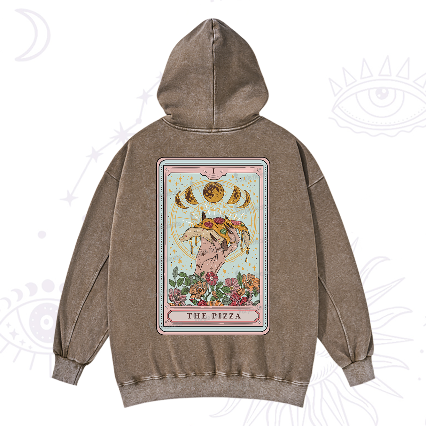 Purplehecate The Pizza Tarot Washed Hoodie