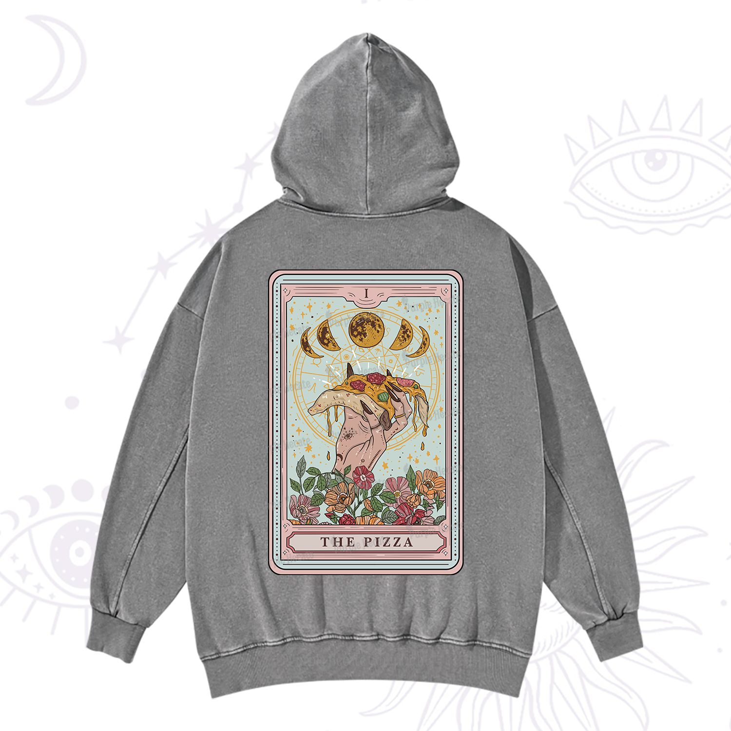 Purplehecate The Pizza Tarot Washed Hoodie