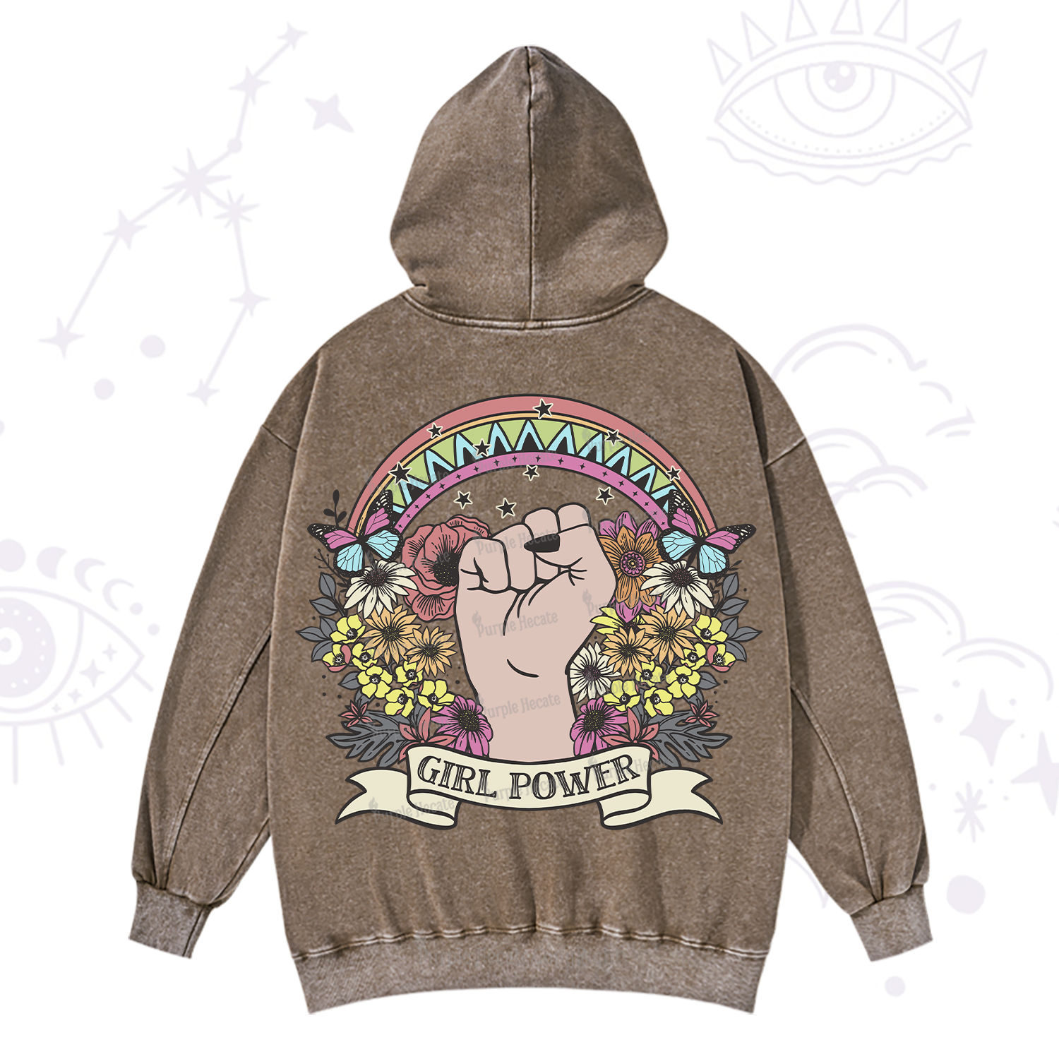 Purplehecate Girl Power Washed Hoodie
