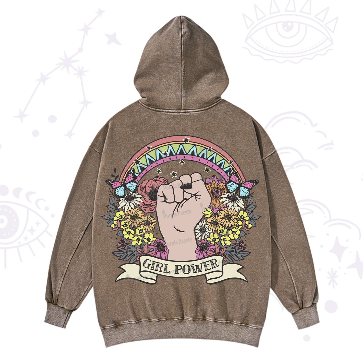 Purplehecate Girl Power Washed Hoodie