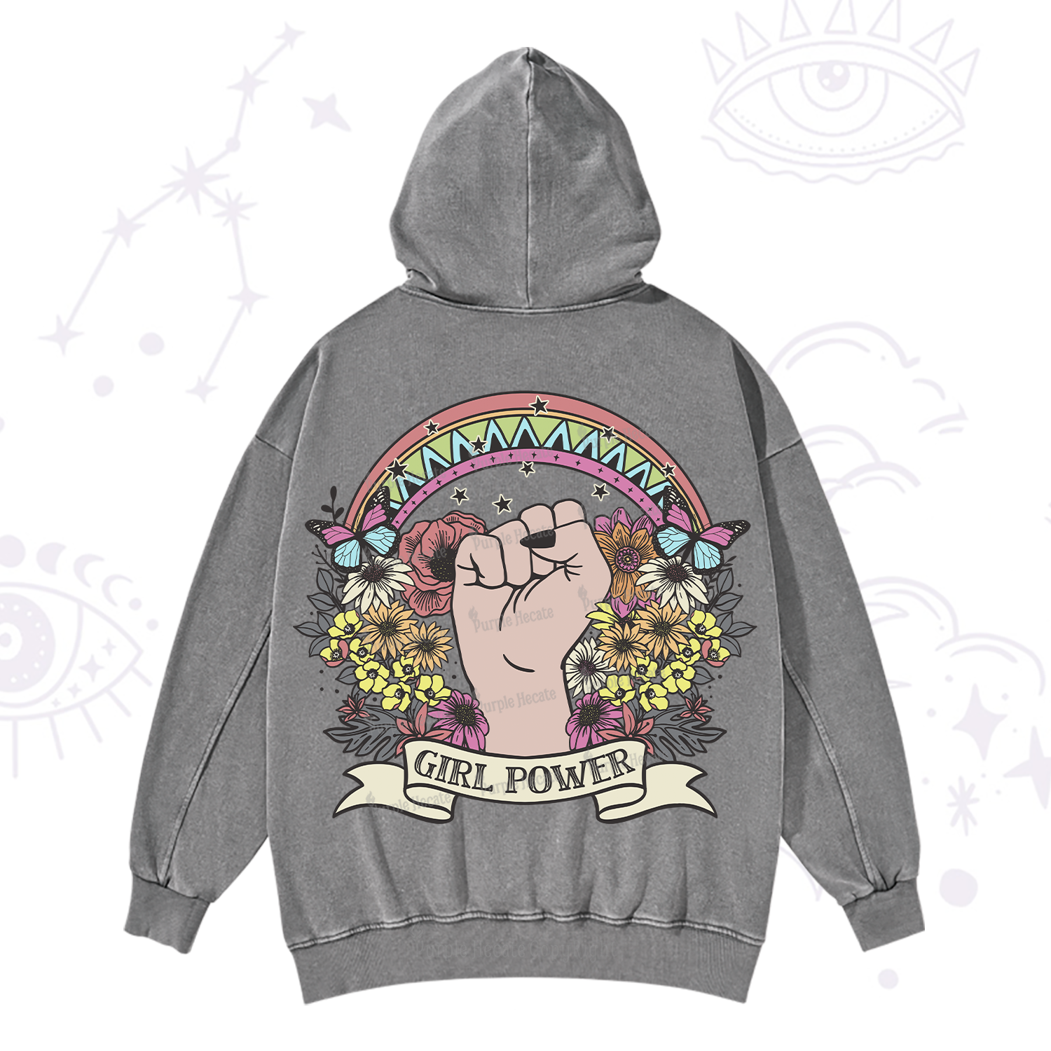 Purplehecate Girl Power Washed Hoodie
