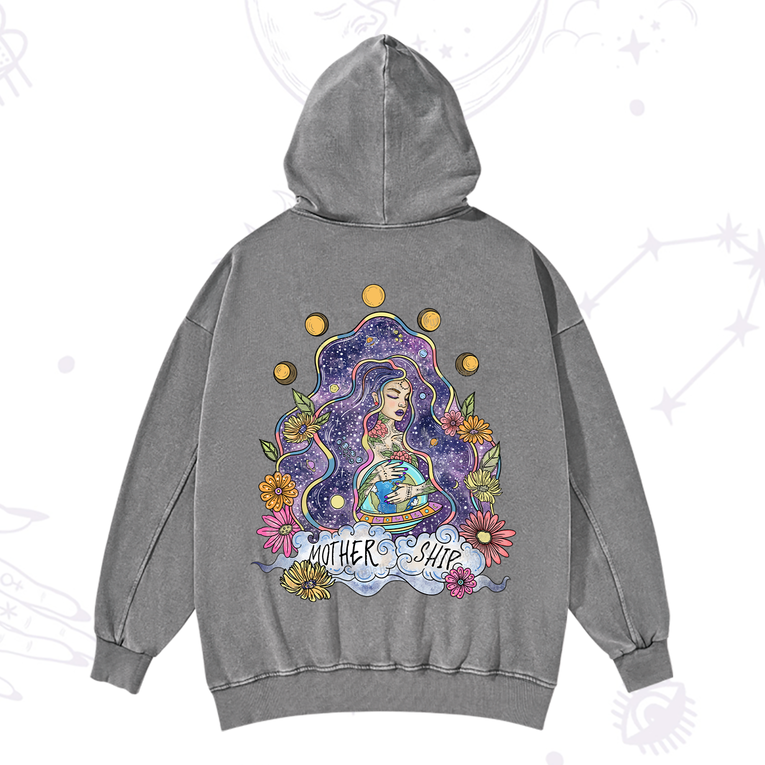 Purplehecate Mother Ship Washed Hoodie