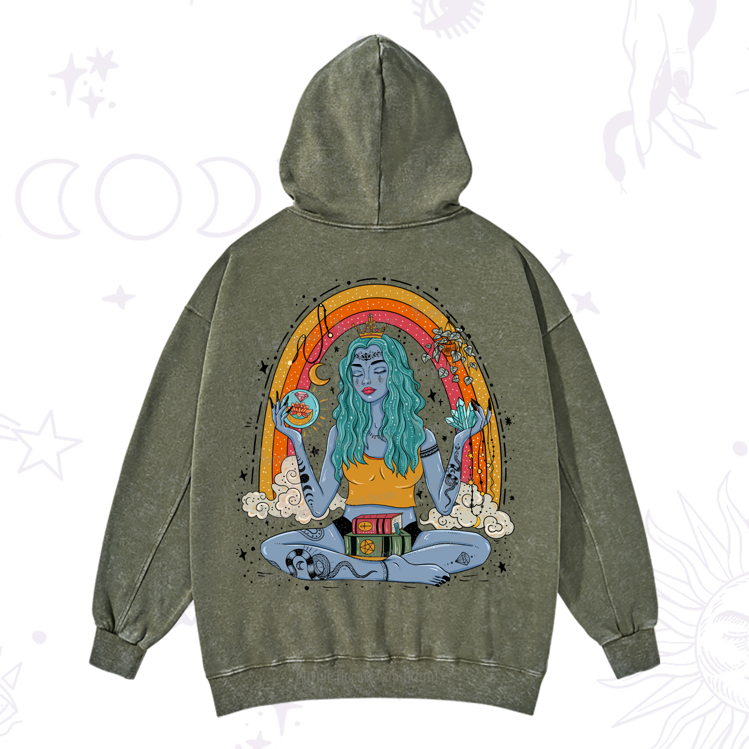 Purplehecate I'm The Queen Of All My Dreams Washed Hoodie