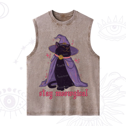 Purplehecate Stay Meowgical Cat Washed Tank