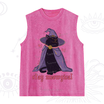 Purplehecate Stay Meowgical Cat Washed Tank