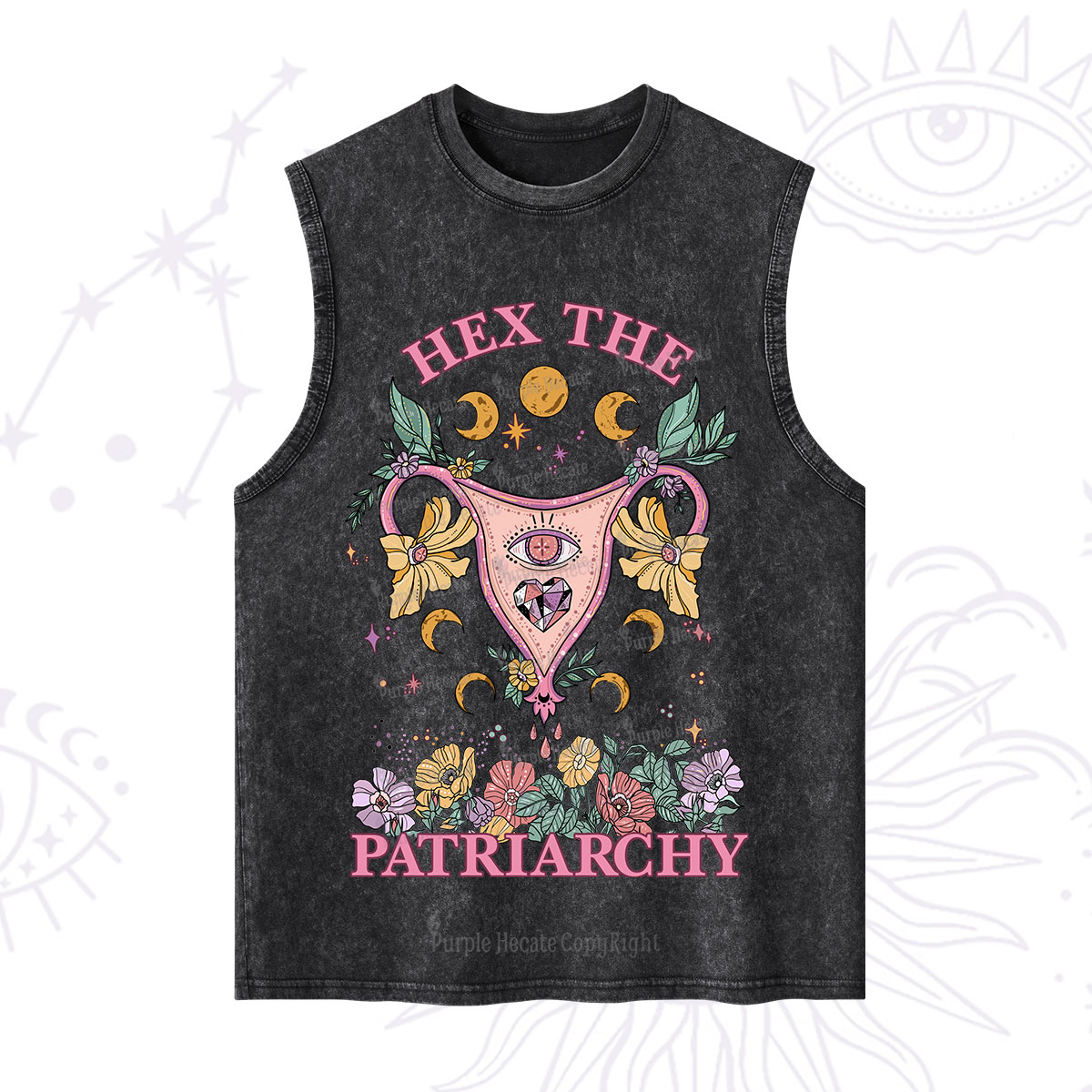 Purplehecate Hex the Patriarchy Feminist Power Washed Tank