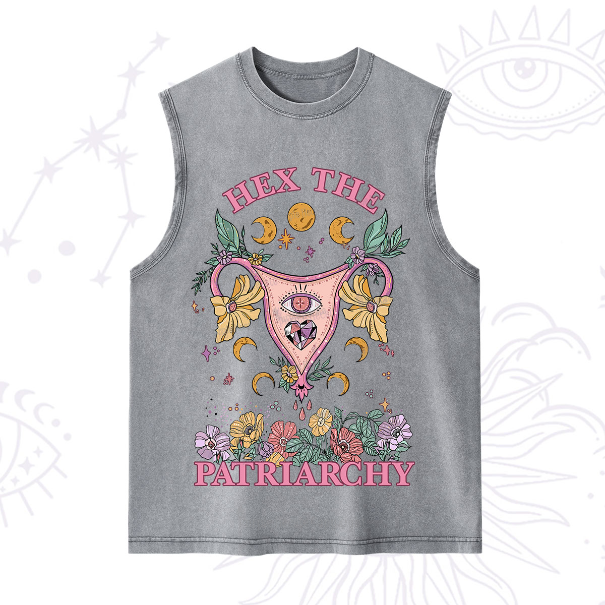 Purplehecate Hex the Patriarchy Feminist Power Washed Tank