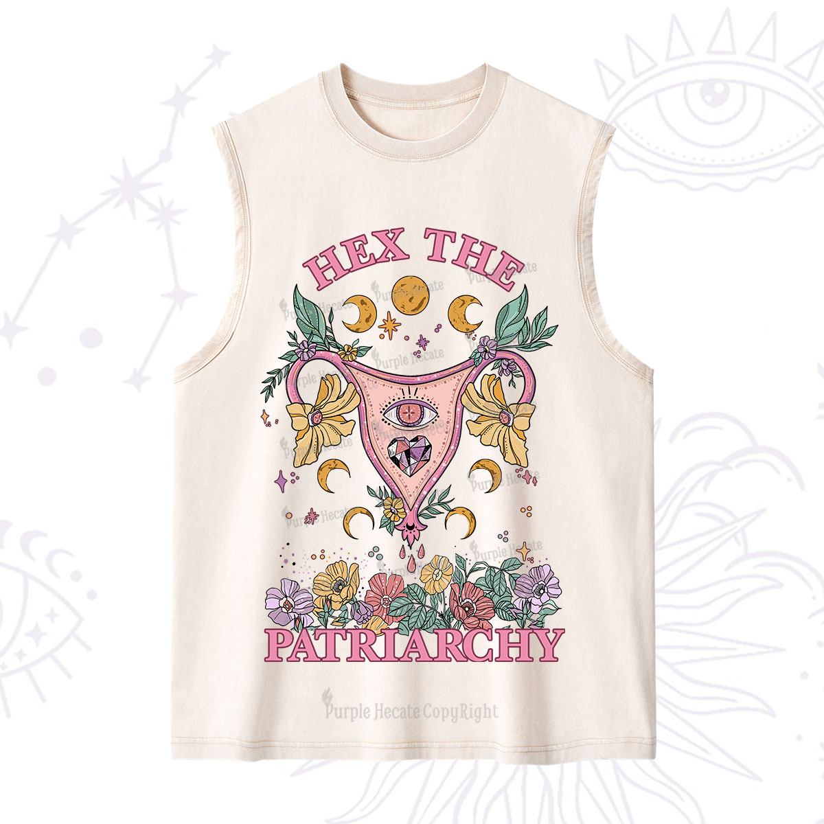 Purplehecate Hex the Patriarchy Feminist Power Washed Tank