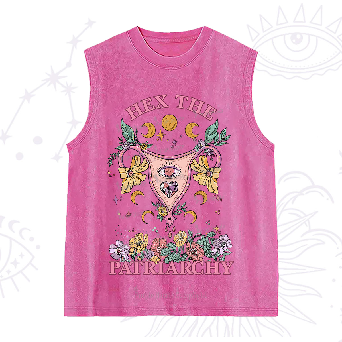 Purplehecate Hex the Patriarchy Feminist Power Washed Tank