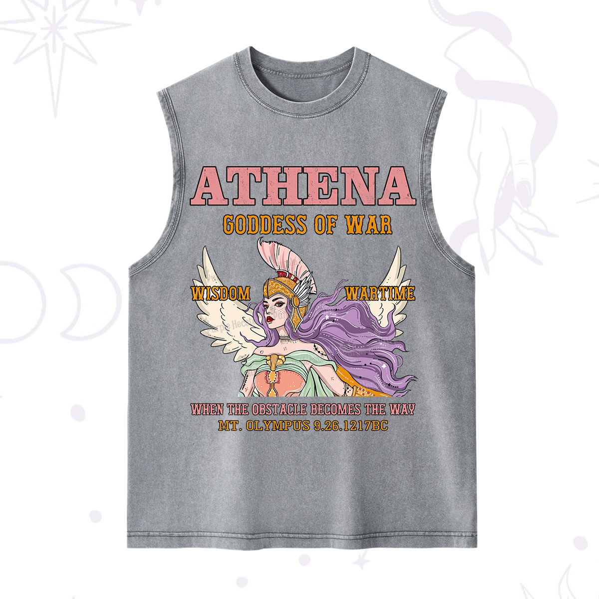 Purplehecate Wise War Goddess Athena Washed Tank