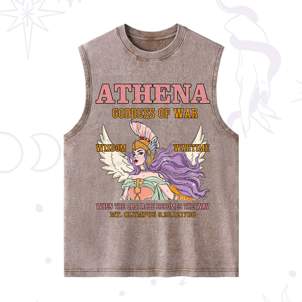Purplehecate Wise War Goddess Athena Washed Tank