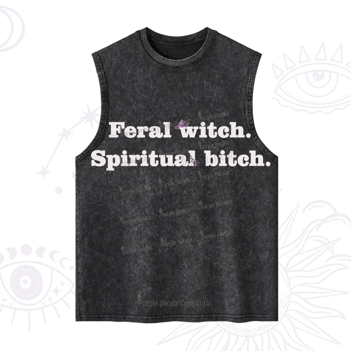 Purplehecate Feral Witch Spiritual Bitch Washed Tank