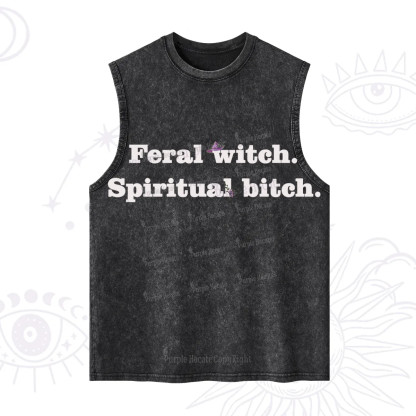 Purplehecate Feral Witch Spiritual Bitch Washed Tank