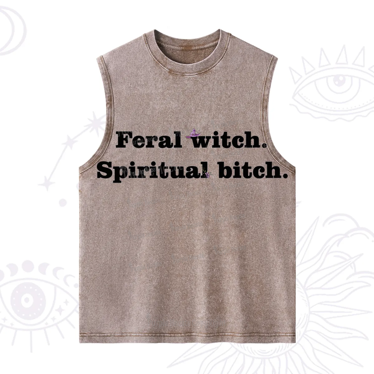 Purplehecate Feral Witch Spiritual Bitch Washed Tank