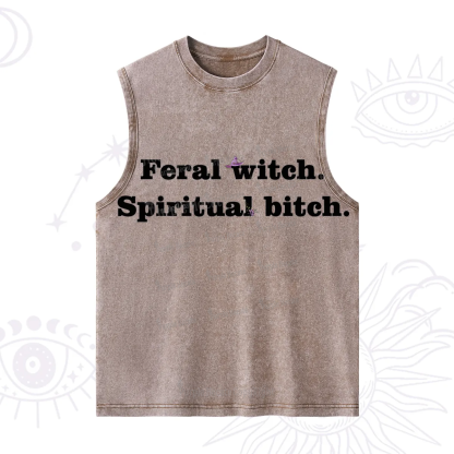 Purplehecate Feral Witch Spiritual Bitch Washed Tank