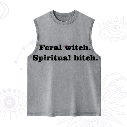 Purplehecate Feral Witch Spiritual Bitch Washed Tank