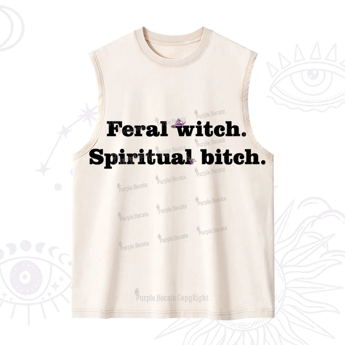 Purplehecate Feral Witch Spiritual Bitch Washed Tank