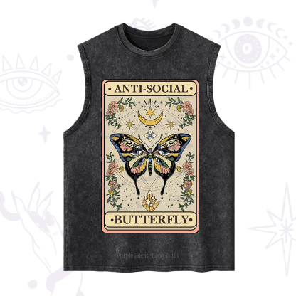 Purplehecate The Anti Social Nutterfly Oracle Card Washed Tank