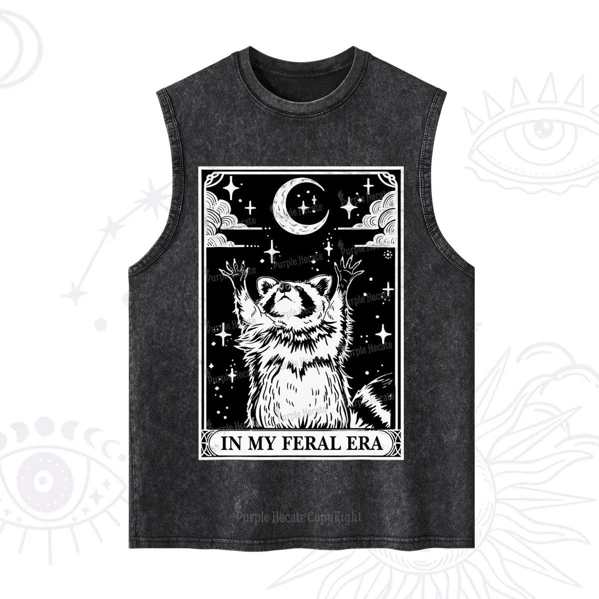 Purplehecate The In My Feral Era Oracle Card Washed Tank