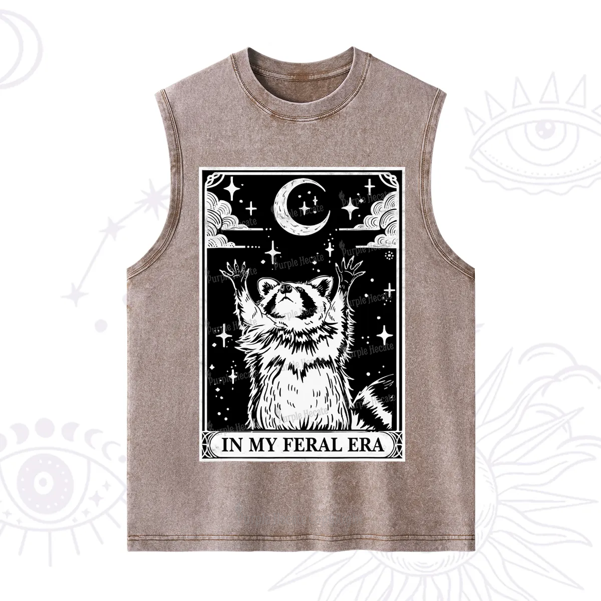 Purplehecate The In My Feral Era Oracle Card Washed Tank
