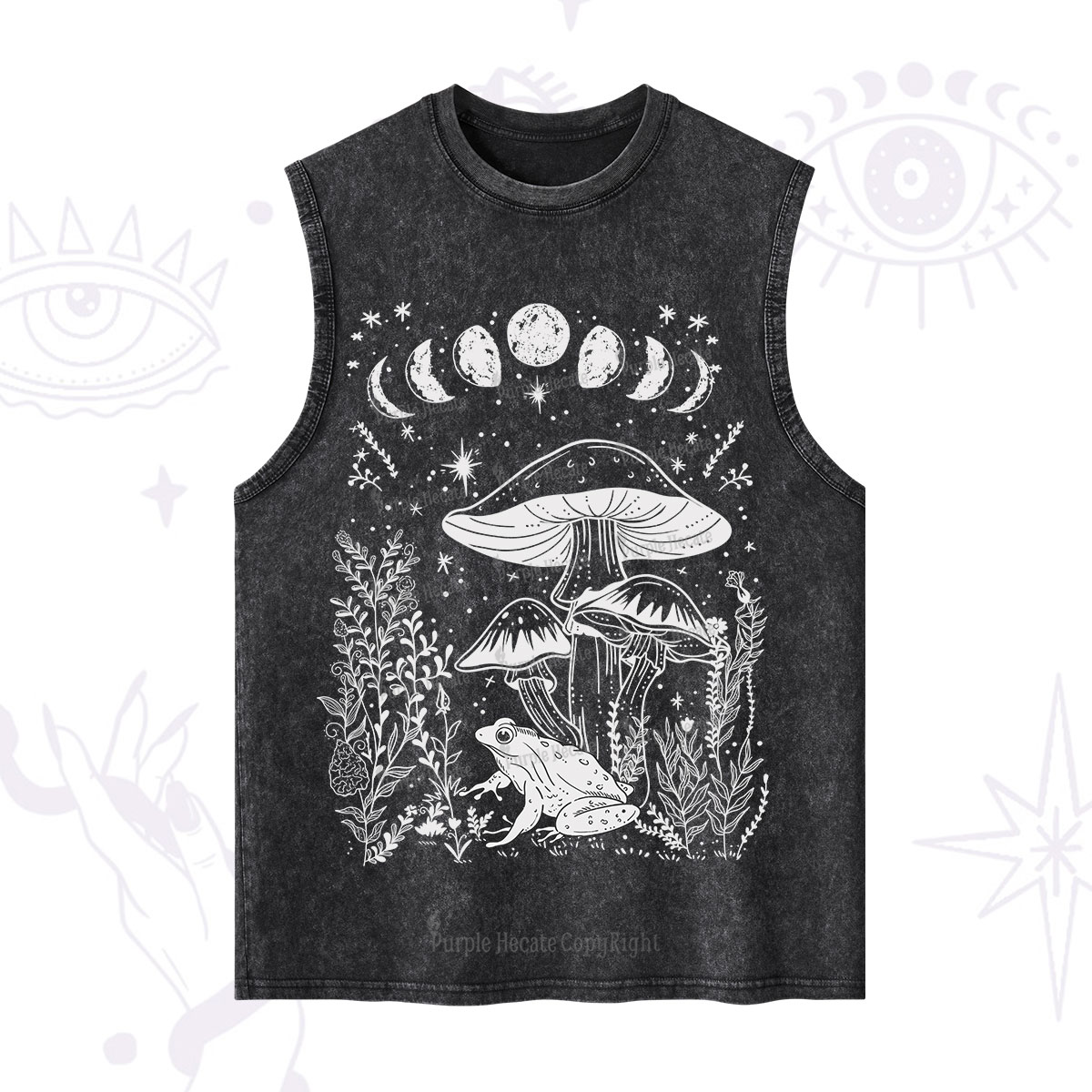 Purplehecate Celestial Frog Mushrooms Washed Tank