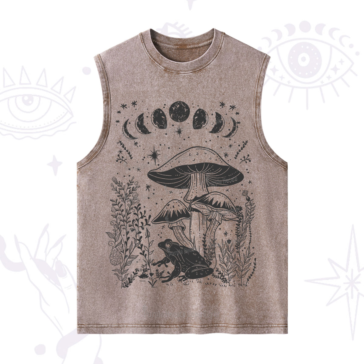 Purplehecate Celestial Frog Mushrooms Washed Tank