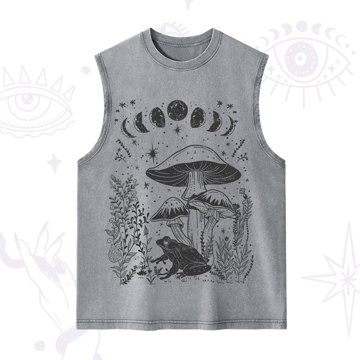 Purplehecate Celestial Frog Mushrooms Washed Tank