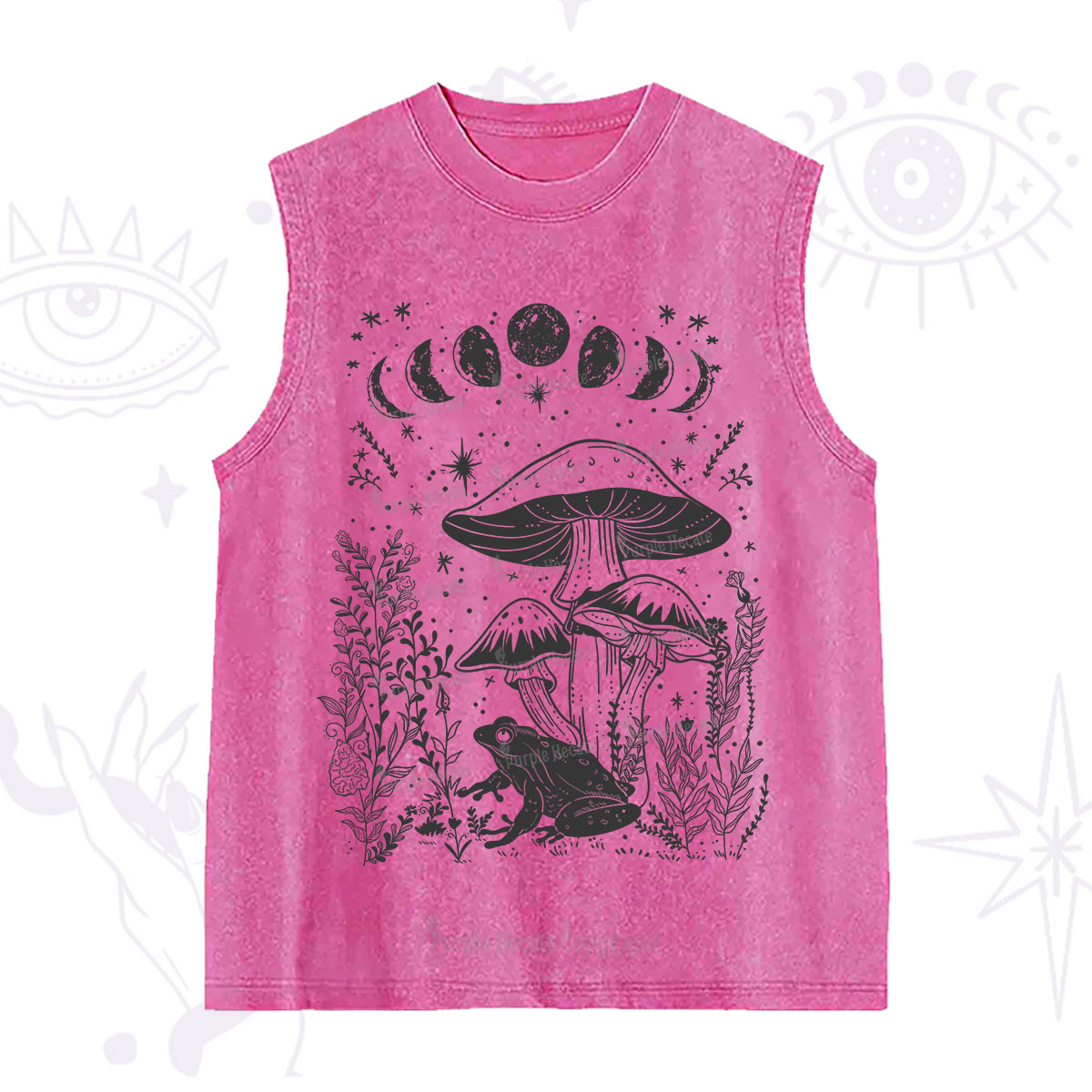 Purplehecate Celestial Frog Mushrooms Washed Tank