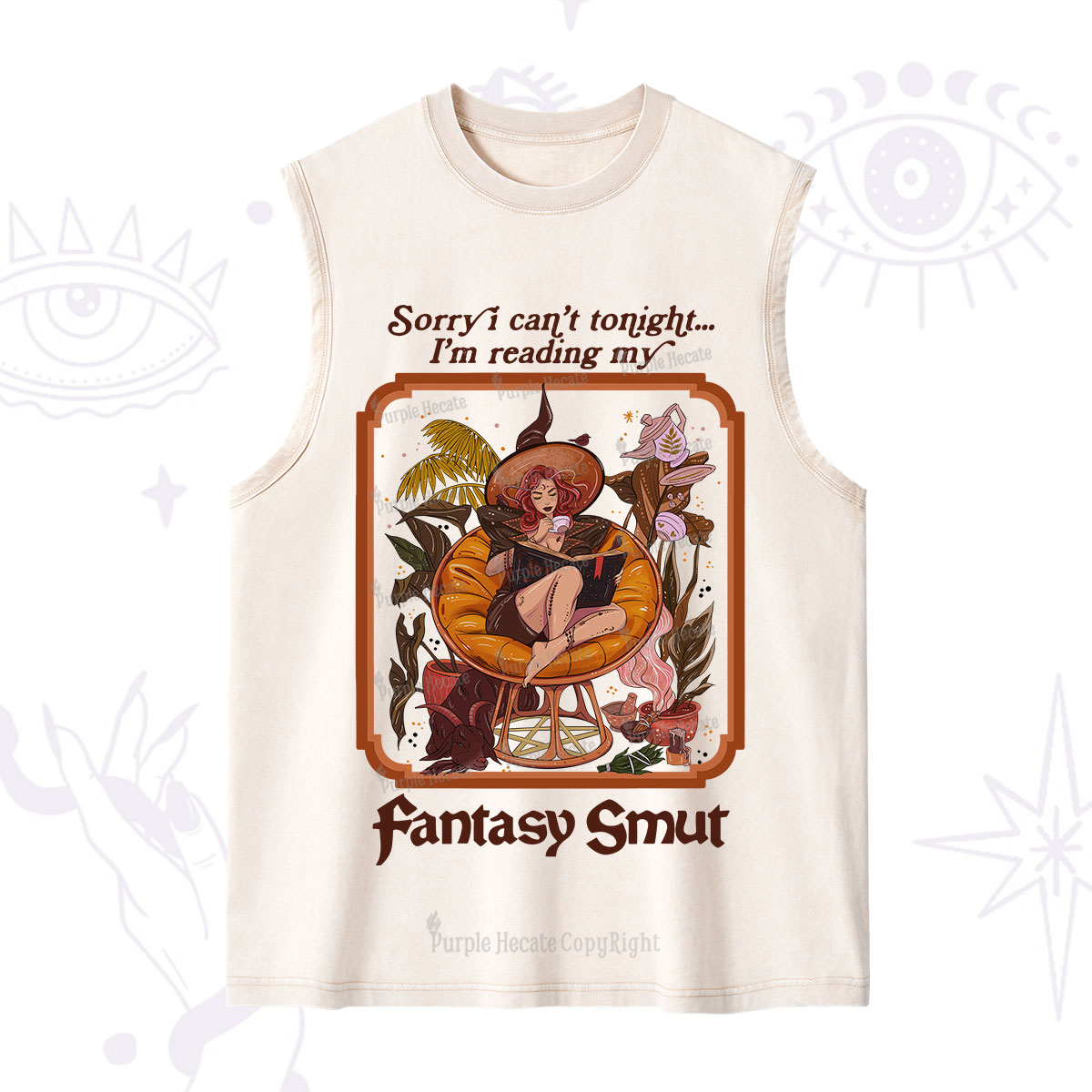 Purplehecate Sorry I Can't Tonight I'm Reading My Fantasy Smut Washed Tank