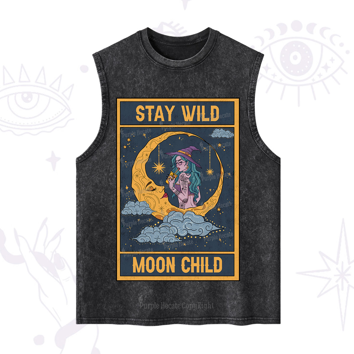 Purplehecate The Stay Wild Moon Child Oracle Card Washed Tank