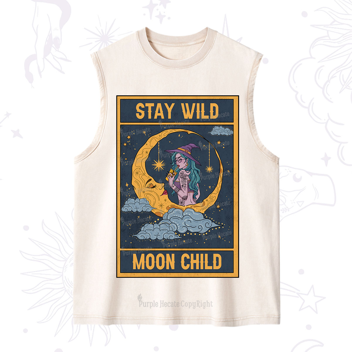 Purplehecate The Stay Wild Moon Child Oracle Card Washed Tank