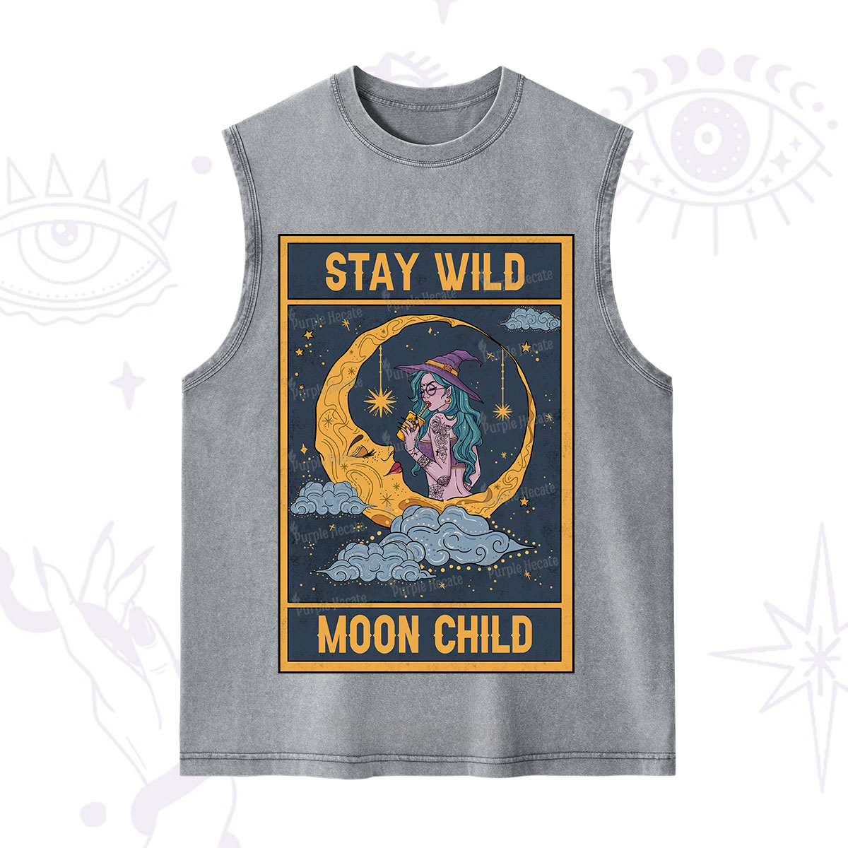 Purplehecate The Stay Wild Moon Child Oracle Card Washed Tank