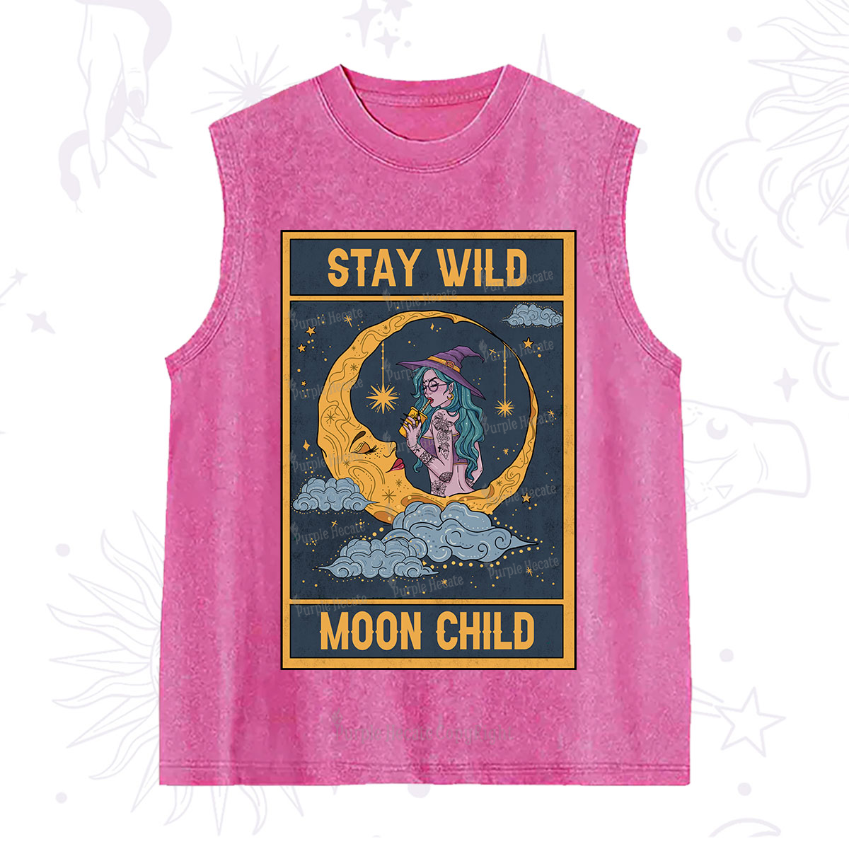 Purplehecate The Stay Wild Moon Child Oracle Card Washed Tank