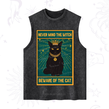 Purplehecate The Never Mind The Witch Beware Of The Cat Oracle Card Washed Tank
