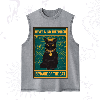 Purplehecate The Never Mind The Witch Beware Of The Cat Oracle Card Washed Tank